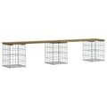 Miniatyrbillede 2 af 8: vidaXL havebænk med gabiondesign 203x31x42 cm imprægneret fyrretræ