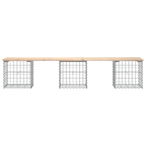 vidaXL Hagebenk gabiondesign 203x44x42 cm heltre furu