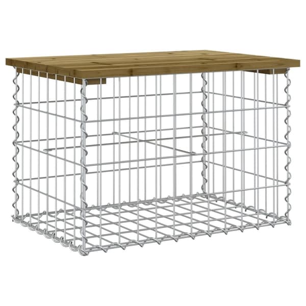 vidaXL Hagebenk gabiondesign 63x44x42 cm impregnert furu