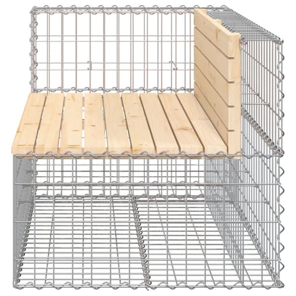 vidaXL havebænk med gabiondesign 122x71x65,5 cm massivt fyrretræ