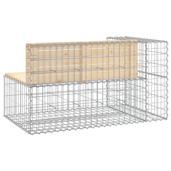 vidaXL havebænk med gabiondesign 122x71x65,5 cm massivt fyrretræ