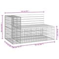 Miniatyrbillede 8 af 8: vidaXL havebænk med gabiondesign 122x71x65,5 cm massivt fyrretræ