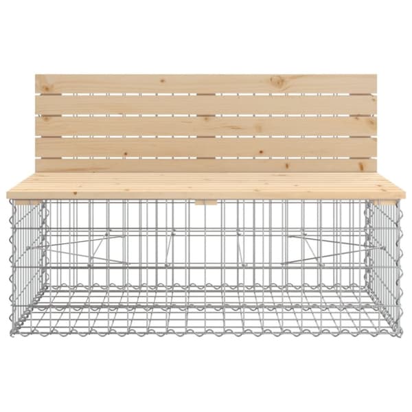 vidaXL havebænk med gabiondesign 103x70x65 cm massivt fyrretræ