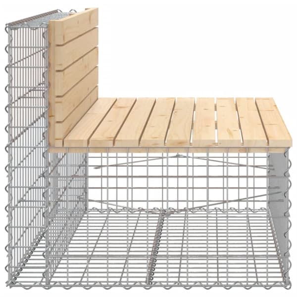 vidaXL havebænk med gabiondesign 103x70x65 cm massivt fyrretræ