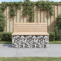 Miniatyrbillede 1 af 8: vidaXL havebænk med gabiondesign 103x70x65 cm massivt fyrretræ