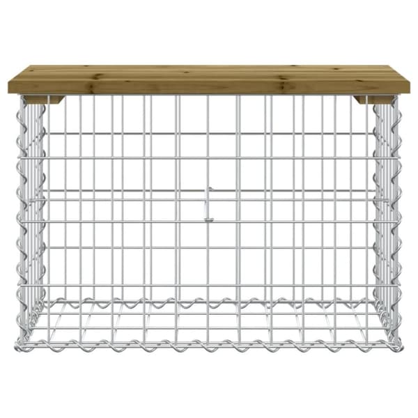 vidaXL havebænk med gabiondesign 63x31,5x42 cm imprægneret fyrretræ