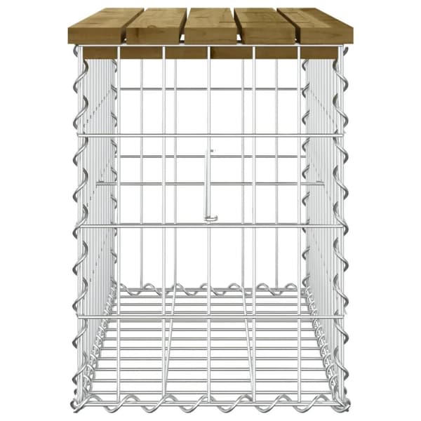 vidaXL havebænk med gabiondesign 63x31,5x42 cm imprægneret fyrretræ