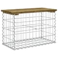 Miniatyrbillede 5 af 8: vidaXL havebænk med gabiondesign 63x31,5x42 cm imprægneret fyrretræ