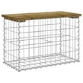 Miniatyrbillede 2 af 8: vidaXL havebænk med gabiondesign 63x31,5x42 cm imprægneret fyrretræ