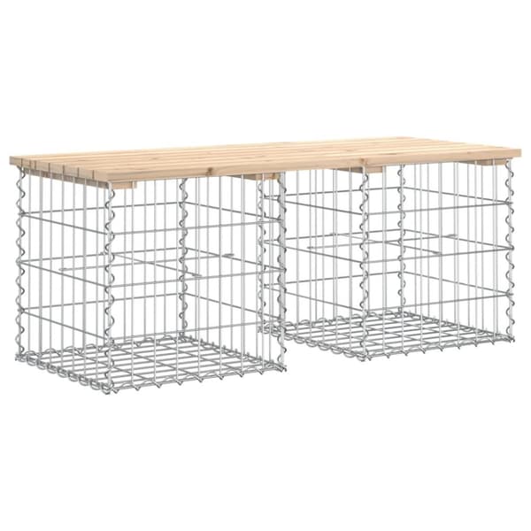 vidaXL Puutarhapenkki kivikori tyyli 103x44x42 cm täysi mänty