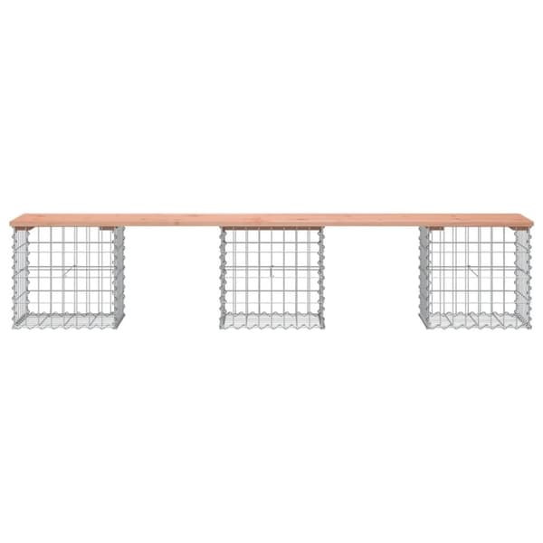 vidaXL havebænk med gabiondesign 203x44x42 cm massivt douglasgran