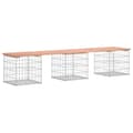 Miniatyrbillede 5 af 8: vidaXL havebænk med gabiondesign 203x44x42 cm massivt douglasgran