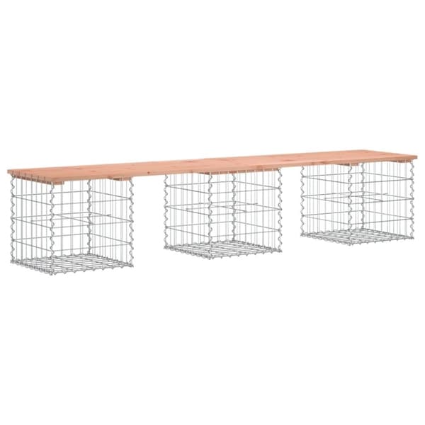 vidaXL havebænk med gabiondesign 203x44x42 cm massivt douglasgran