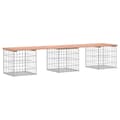 Miniatyrbillede 2 af 8: vidaXL havebænk med gabiondesign 203x44x42 cm massivt douglasgran
