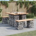 Miniatyrbilde 1 av 8: vidaXL Hagebenk gabiondesign 100x102x72 cm heltre furu