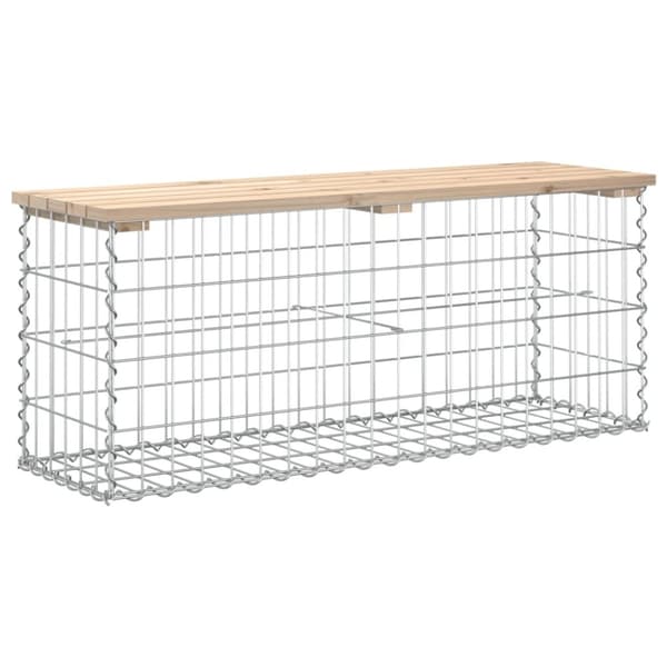 vidaXL Hagebenk gabiondesign 103x31,5x42 cm heltre furu