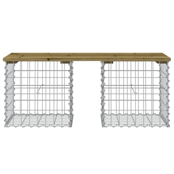 vidaXL havebænk med gabiondesign 103x44x42 cm imprægneret fyrretræ