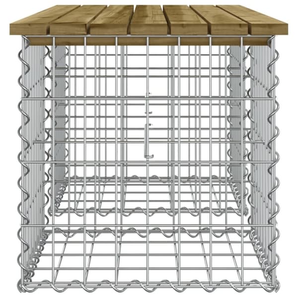 vidaXL havebænk med gabiondesign 103x44x42 cm imprægneret fyrretræ