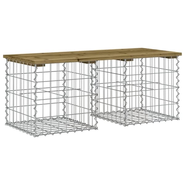 vidaXL havebænk med gabiondesign 103x44x42 cm imprægneret fyrretræ
