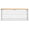 Miniatyrbillede 3 af 8: vidaXL havebænk med gabiondesign 103x31,5x42 cm massivt fyrretræ