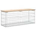 Miniatyrbillede 5 af 8: vidaXL havebænk med gabiondesign 103x31,5x42 cm massivt fyrretræ