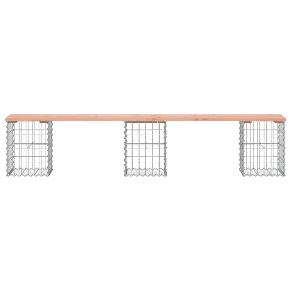 vidaXL havebænk med gabiondesign 203x31x42 cm massivt douglasgran