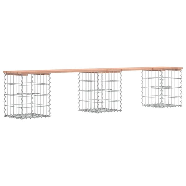 vidaXL havebænk med gabiondesign 203x31x42 cm massivt douglasgran