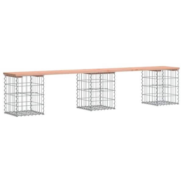 vidaXL havebænk med gabiondesign 203x31x42 cm massivt douglasgran