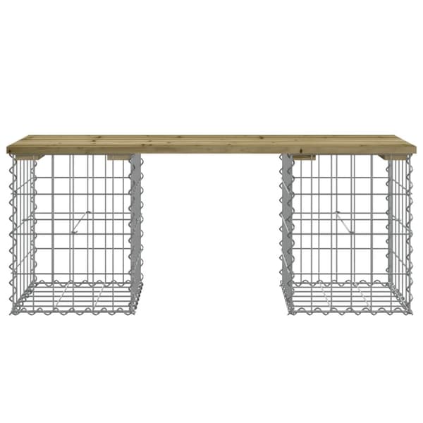 vidaXL Hagebenk gabiondesign 103x31x42 cm impregnert furu