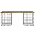 Miniatyrbillede 5 af 8: vidaXL havebænk med gabiondesign 103x31x42 cm imprægneret fyrretræ