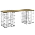 Miniatyrbillede 2 af 8: vidaXL havebænk med gabiondesign 103x31x42 cm imprægneret fyrretræ