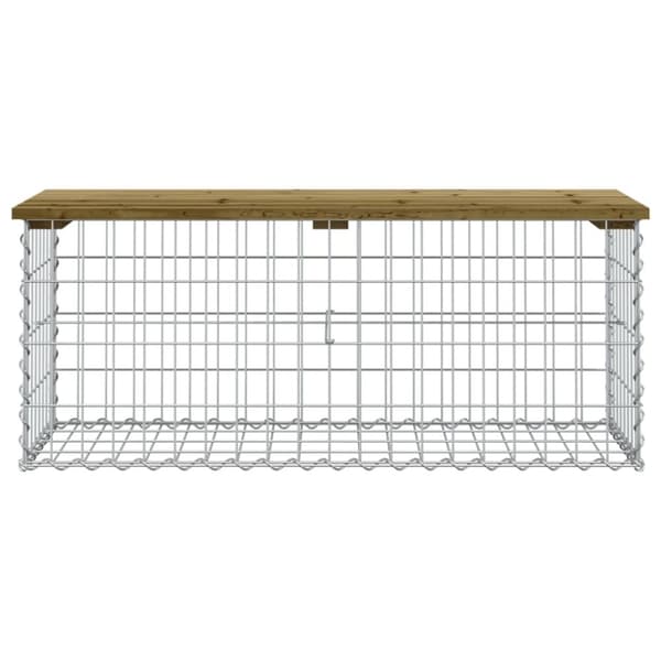 vidaXL Hagebenk gabiondesign 103x44x42 cm impregnert furu