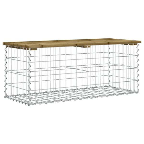vidaXL Hagebenk gabiondesign 103x44x42 cm impregnert furu