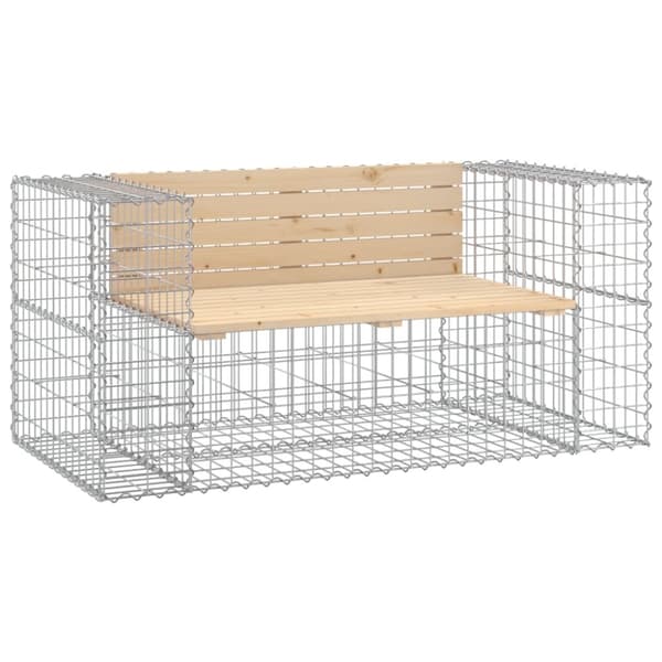 vidaXL Hagebenk gabiondesign 143x71x65,5 cm heltre furu