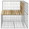 Miniatyrbillede 4 af 8: vidaXL havebænk med gabiondesign 92x71x65,5 cm imprægneret fyrretræ