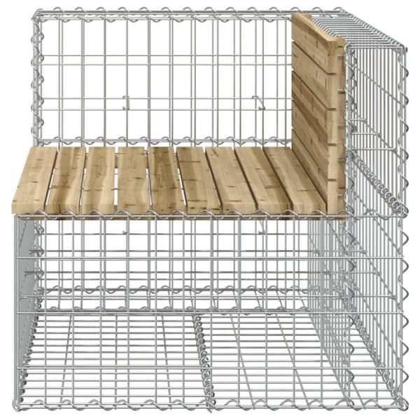 vidaXL havebænk med gabiondesign 92x71x65,5 cm imprægneret fyrretræ