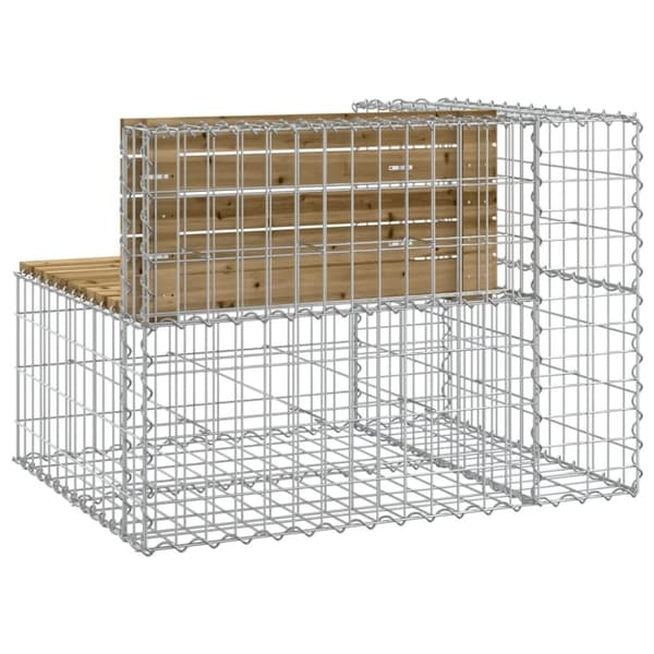 vidaXL havebænk med gabiondesign 92x71x65,5 cm imprægneret fyrretræ