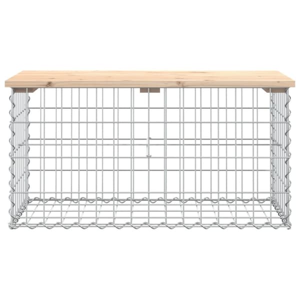 vidaXL havebænk med gabiondesign 83x44x42 cm massivt fyrretræ