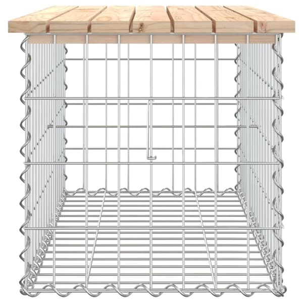 vidaXL havebænk med gabiondesign 83x44x42 cm massivt fyrretræ