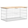 Miniatyrbillede 5 af 8: vidaXL havebænk med gabiondesign 83x44x42 cm massivt fyrretræ