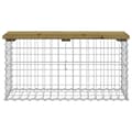 Miniatyrbillede 3 af 8: vidaXL havebænk med gabiondesign 83x31,5x42 cm imprægneret fyrretræ