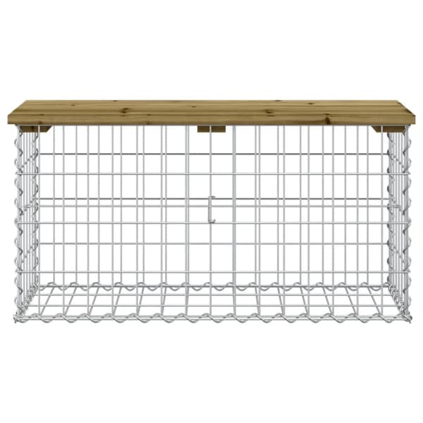 vidaXL havebænk med gabiondesign 83x31,5x42 cm imprægneret fyrretræ