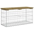 Miniatyrbillede 5 af 8: vidaXL havebænk med gabiondesign 83x31,5x42 cm imprægneret fyrretræ