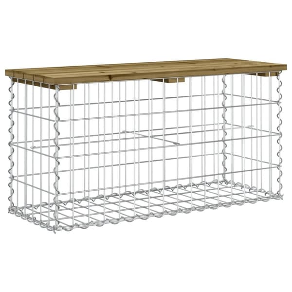 vidaXL havebænk med gabiondesign 83x31,5x42 cm imprægneret fyrretræ