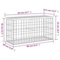 Miniatyrbillede 8 af 8: vidaXL havebænk med gabiondesign 83x31,5x42 cm imprægneret fyrretræ