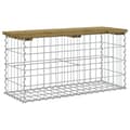 Miniatyrbillede 2 af 8: vidaXL havebænk med gabiondesign 83x31,5x42 cm imprægneret fyrretræ