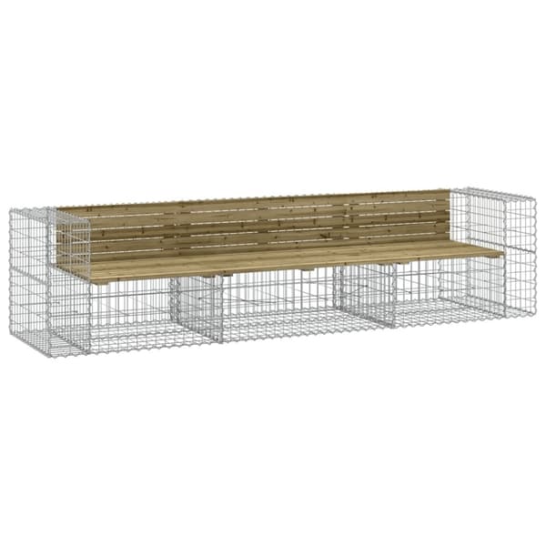vidaXL Puutarhapenkki kivikori tyyli 287x71x65,5 cm kyllästetty mänty