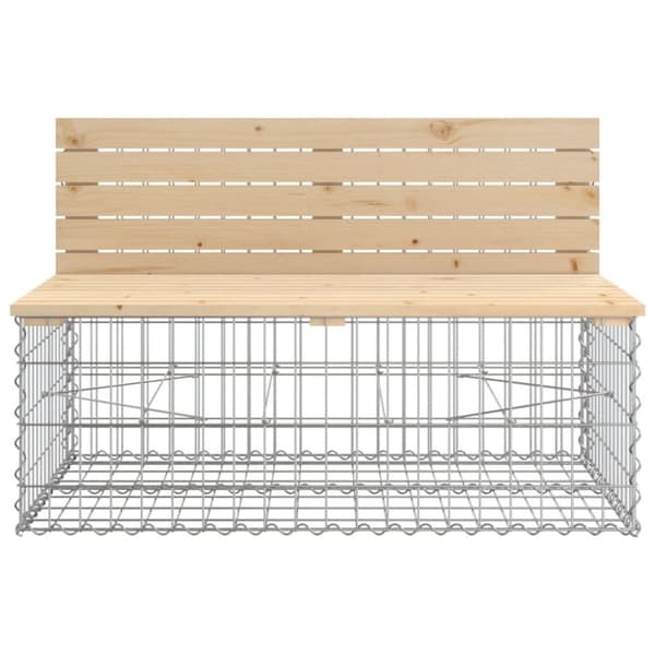 vidaXL havebænk med gabiondesign 287x71x65,5 cm massivt fyrretræ