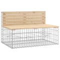 Miniatyrbillede 5 af 9: vidaXL havebænk med gabiondesign 347x71x65,5 cm massivt fyrretræ