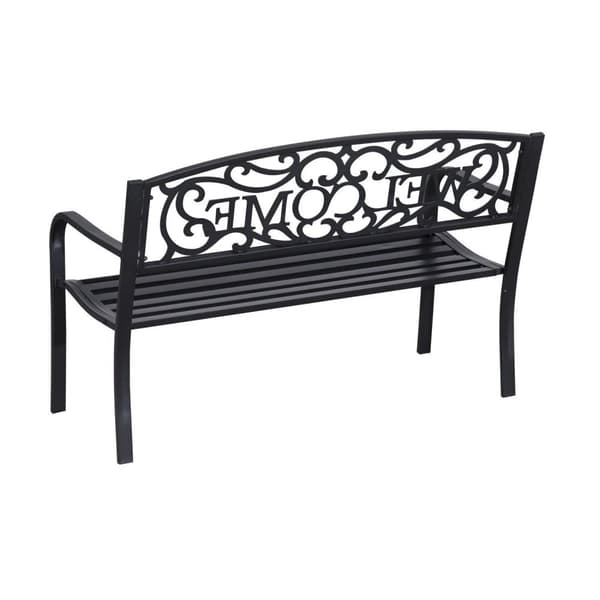 Rootz Garden penkki 2-paikkainen penkki - musta - rauta, jauhemaalattu - 50 cm x 23 622 cm x 34,25 cm